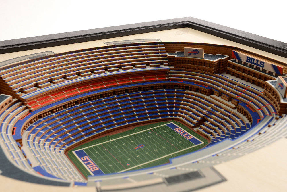 Buffalo New Era Field 3D Wood Stadium Replica — 3D WOOD MAPS - BELLA MAPS