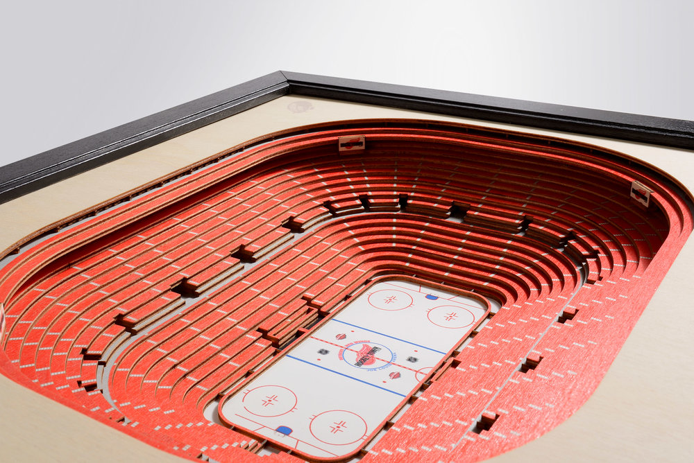 Detroit Red Wings Joe Louis Arena 3D Wood Stadium Replica — 3D