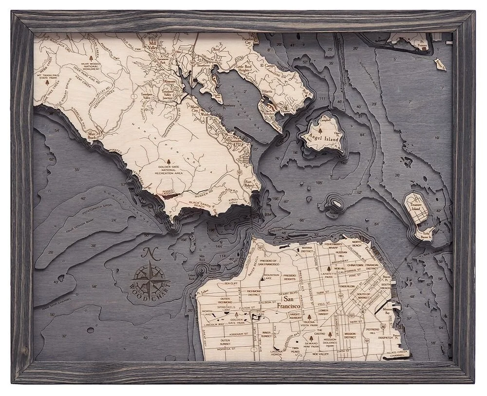 3D Wood Map GREY FRAME GOLDEN GATE SAN FRANCISCO.jpeg