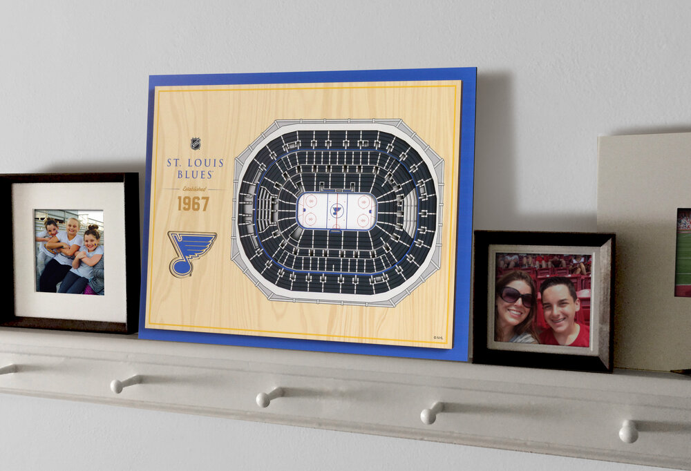 ST LOUIS BLUES 5 LAYER 3D WOOD STADIUM — 3D WOOD MAPS - BELLA MAPS