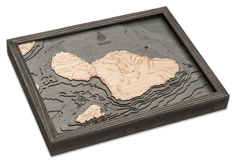 3d Wood Map GREY FRAME MAUI 2.jpeg