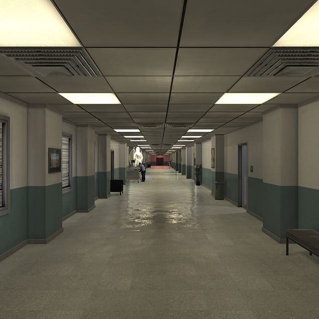 Hospital hallway #screenshot from the opening of #whereangelsmeet #screenshotsaturday #vr #virtualreality #vrmovie #storytelling