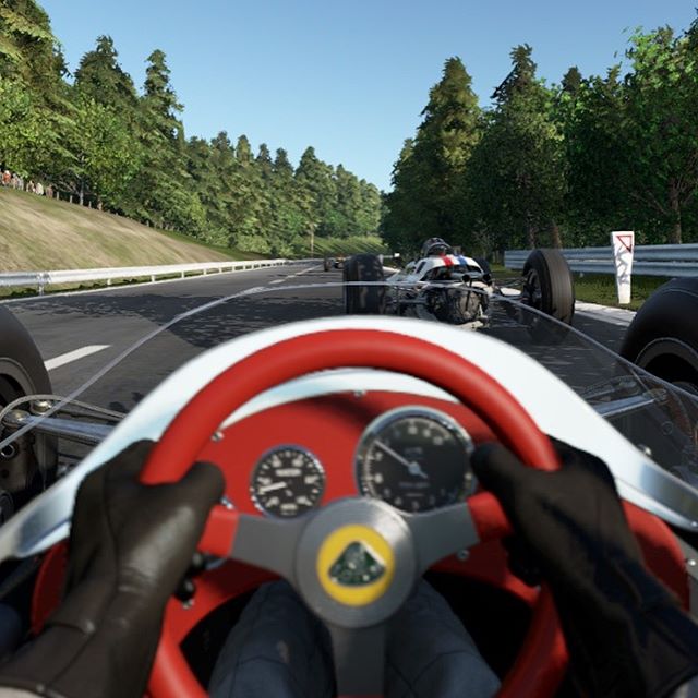 Why I love ❤️ #vr drove a classic #lotus #formula1 car around the #legendary #spafrancorchamps race circuit and avoided collision with an #ai driver #thrills #chills #projectcars2 #projectcarsgame #projectcars2photomode #fun #virtualreality