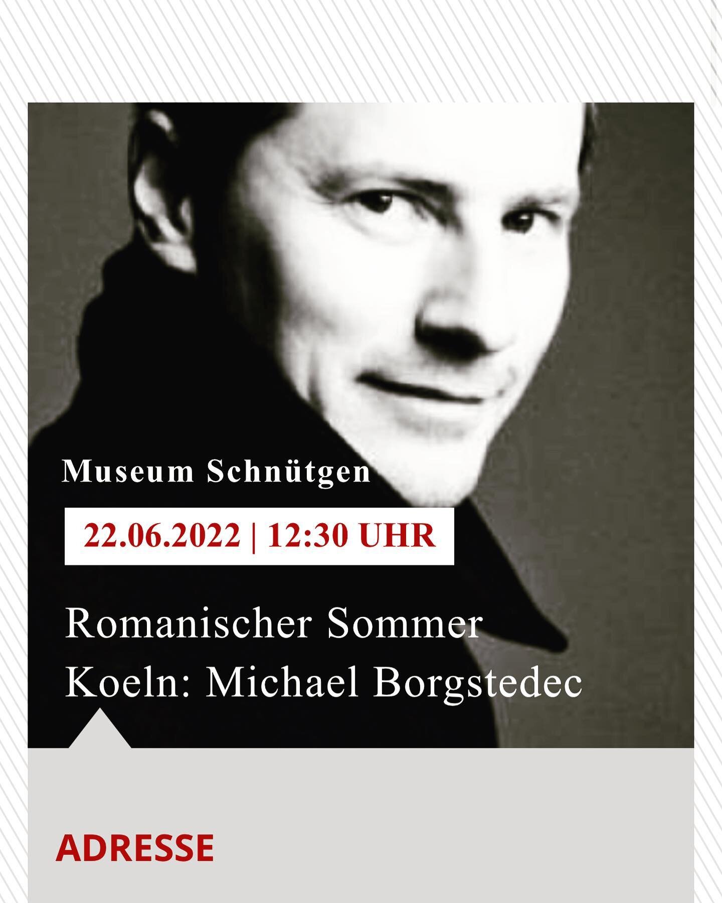 A bit short notice - but just in case someone is free and in the mood for some #froberger , #couperin and #bach. Today at 12:30, #museumschn&uuml;tgen #koeln #cembalo #harpsichord #romanischersommer #wdr