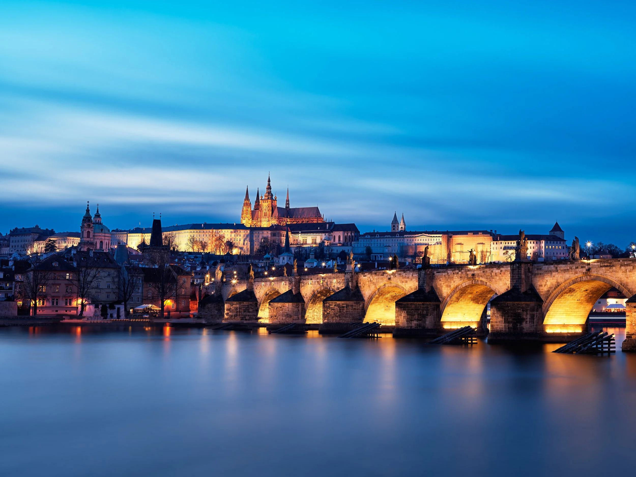 Charles Bridge & Castle at sunrise