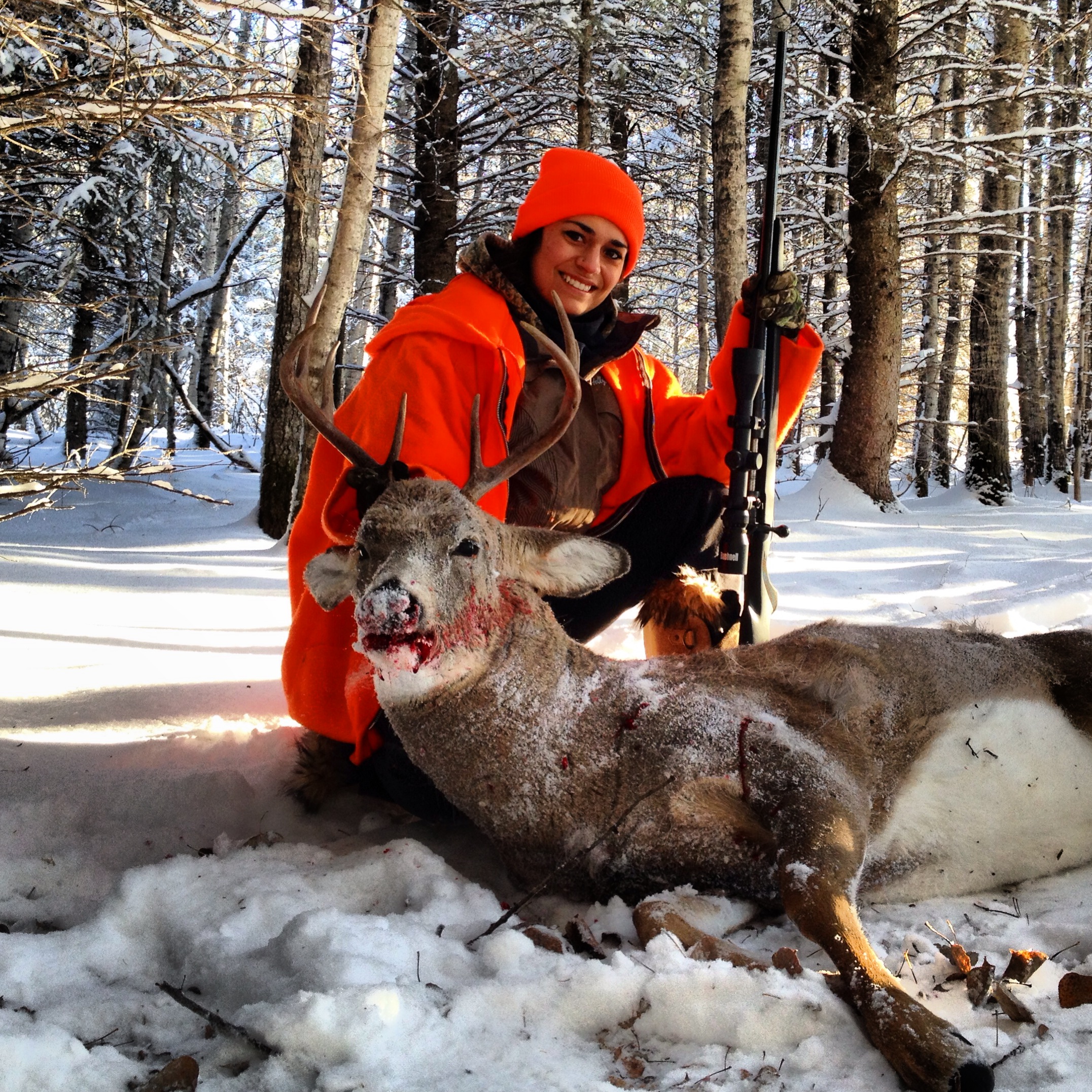 Mom Anita with her first buck