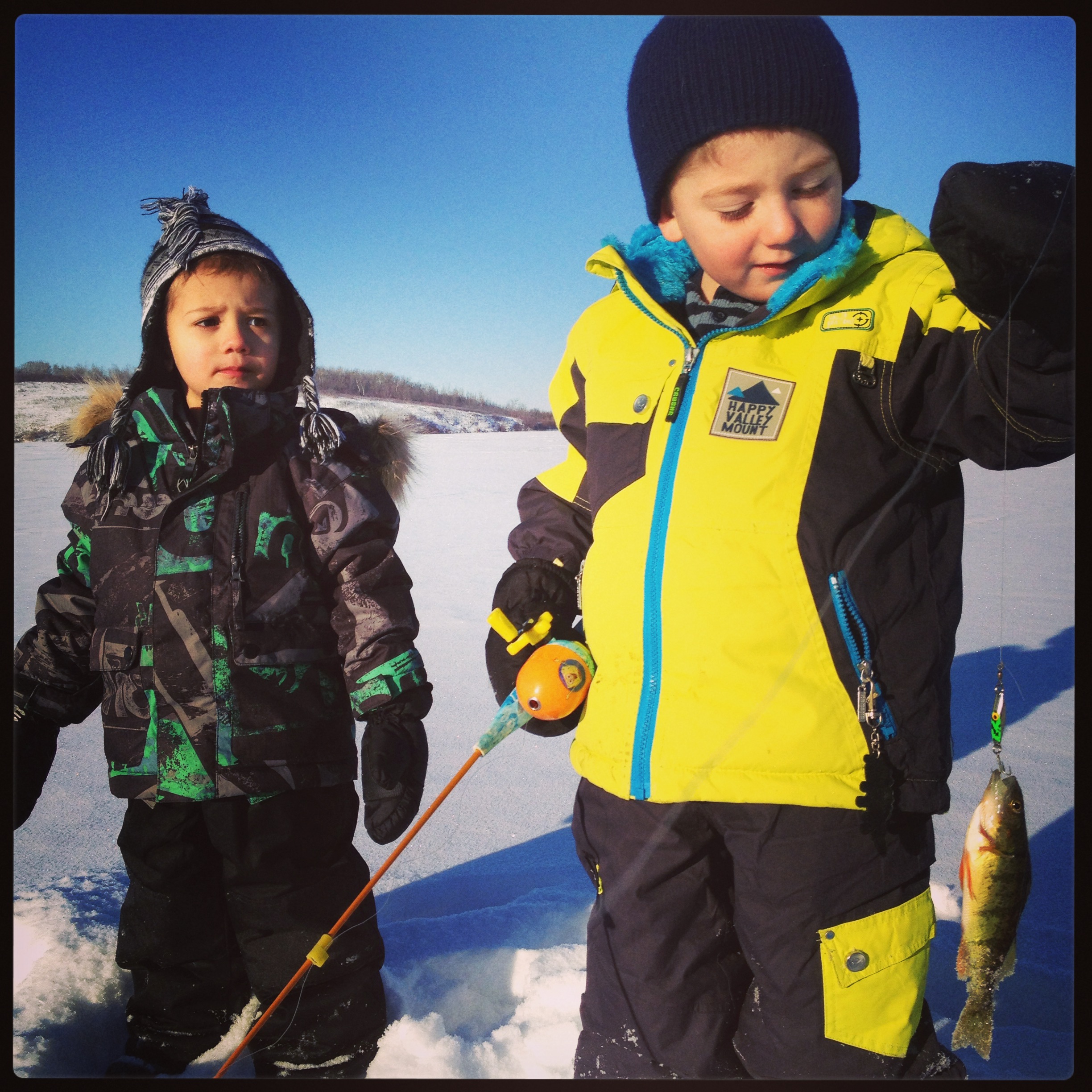 Quinn and Ryder fishing