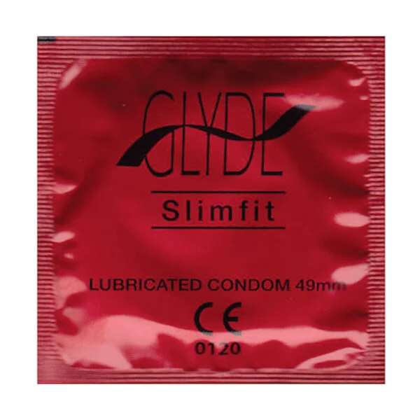 The Green Condom Club distributes Glyde Slimfit condoms (49mm) in packs of 3, 10 and 100. Shipping worldwide