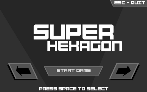 Super Hexagon is a small game where you spin a cursor around a hexagon to avoid incoming obstacles, all set to a kick'n chiptunes soundtrack. 