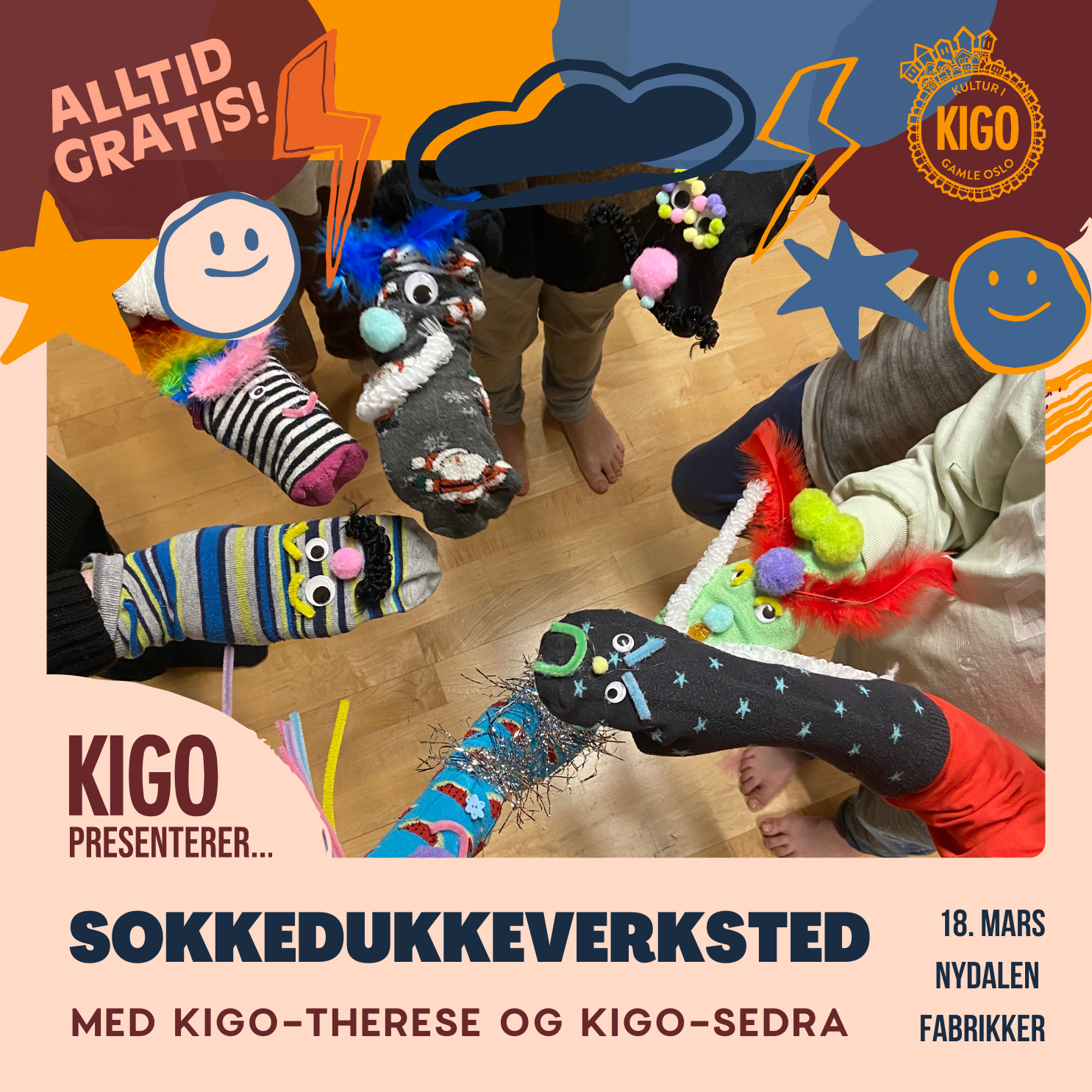 Sokkeverksted for barna