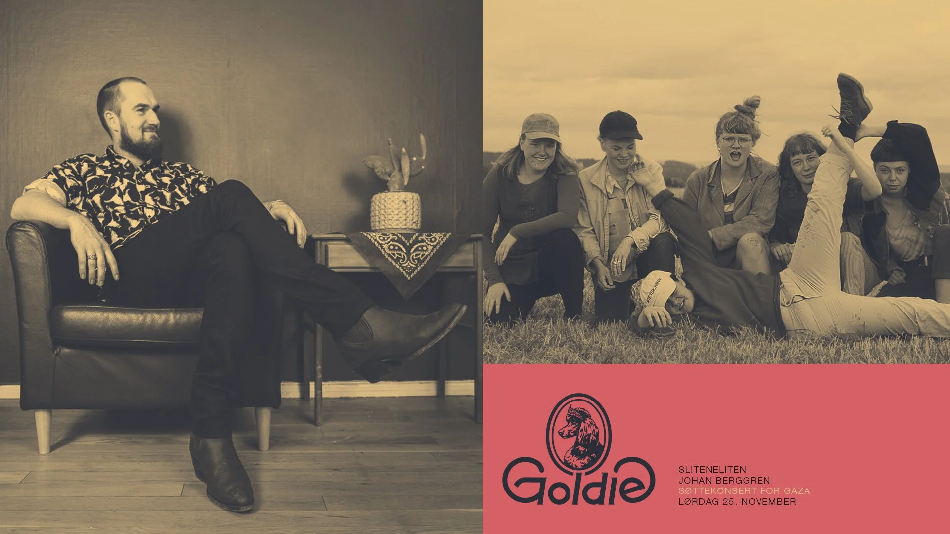 Sliteneliten + Johan Berggren på Goldie // Støttekonsert for Palestina!