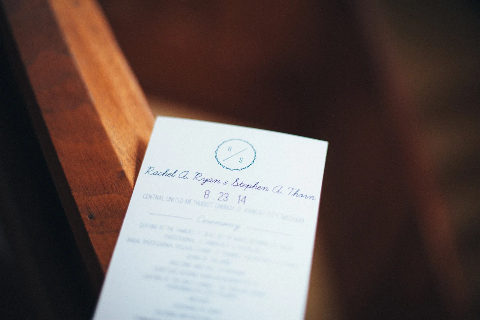 Wedding ceremony program