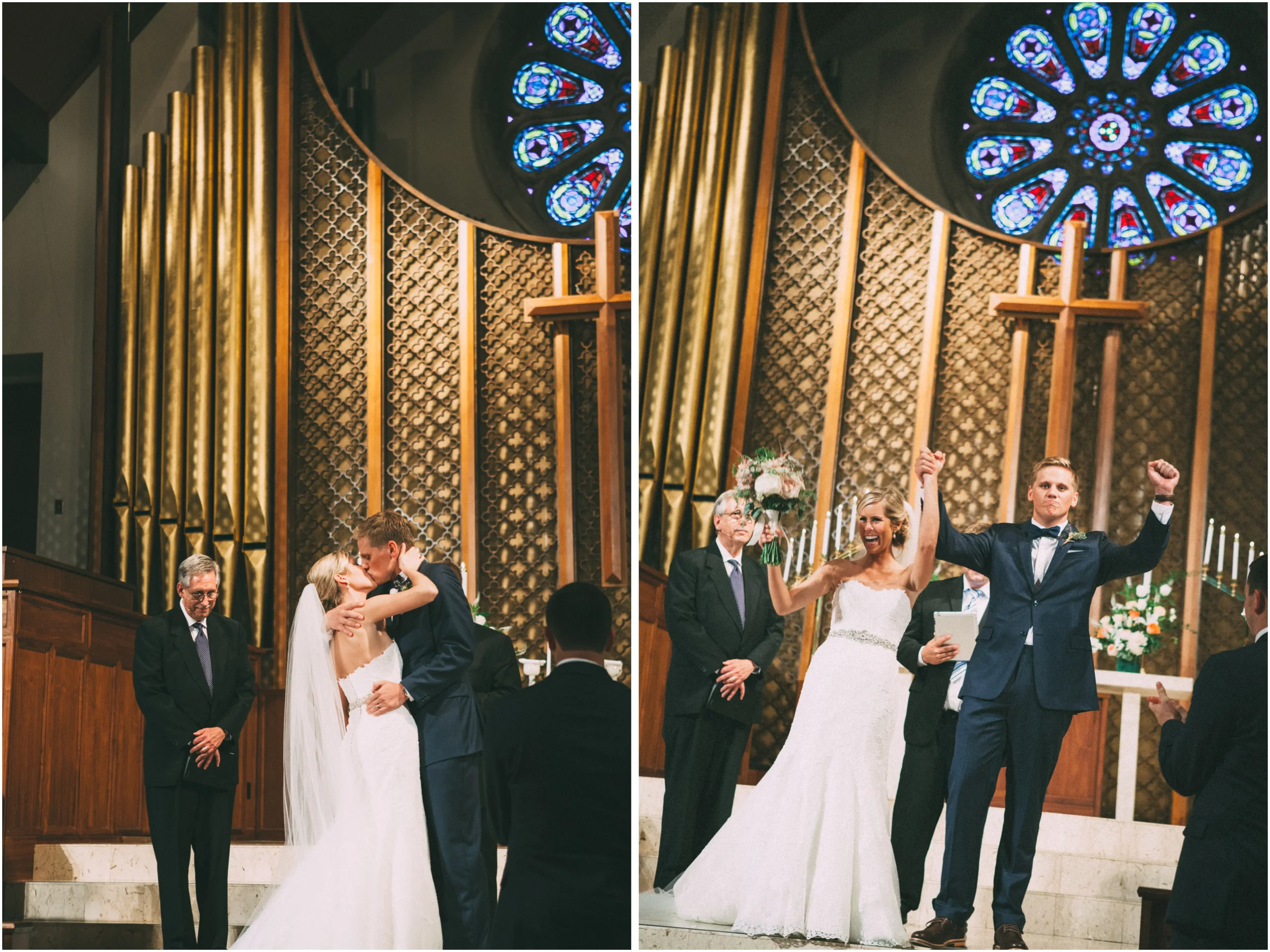 Bride and groom at their wedding ceremony