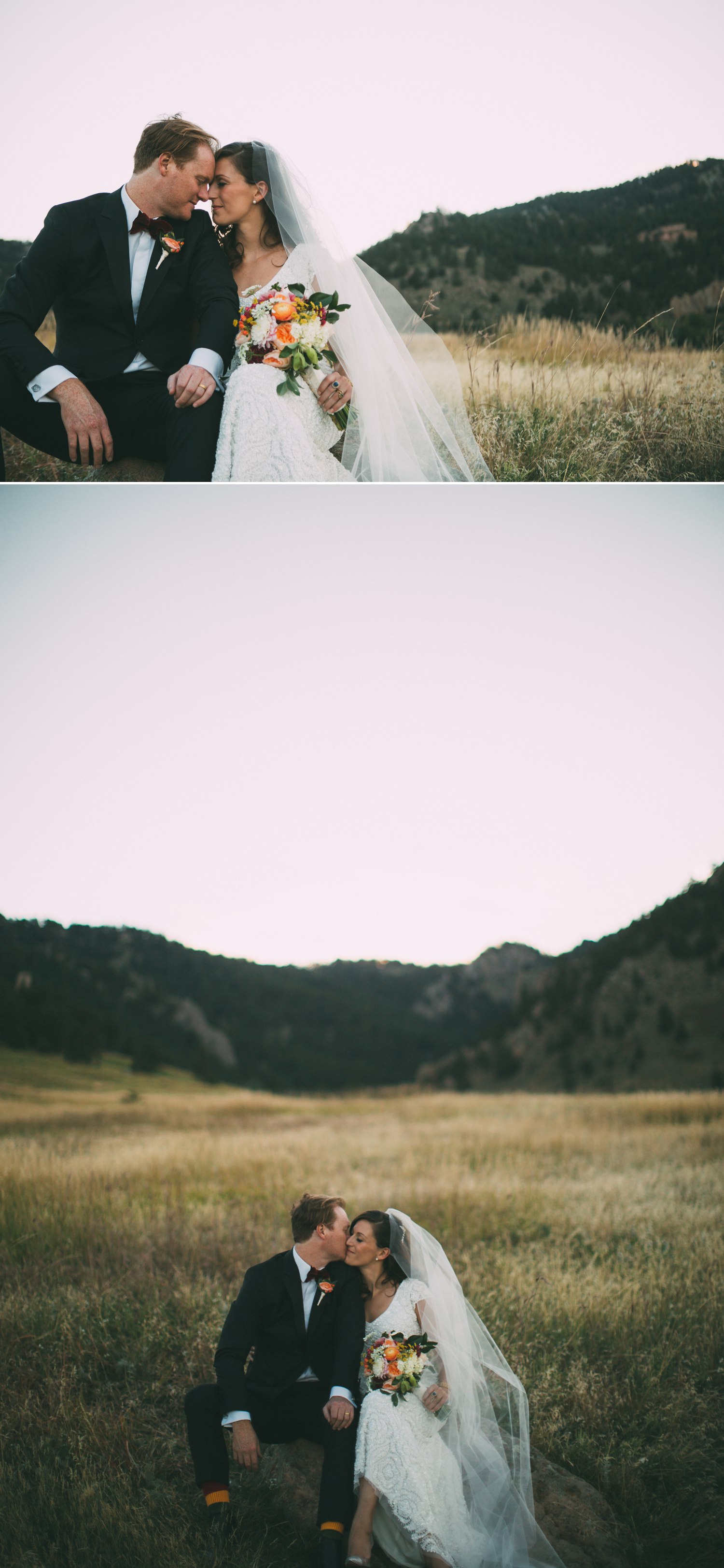 bride and groom in a meadow in the mountains boulder colorado 3