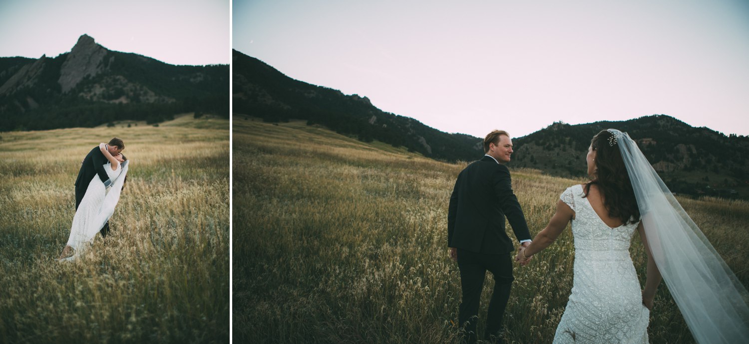bride and groom in a meadow in the mountains boulder colorado 4