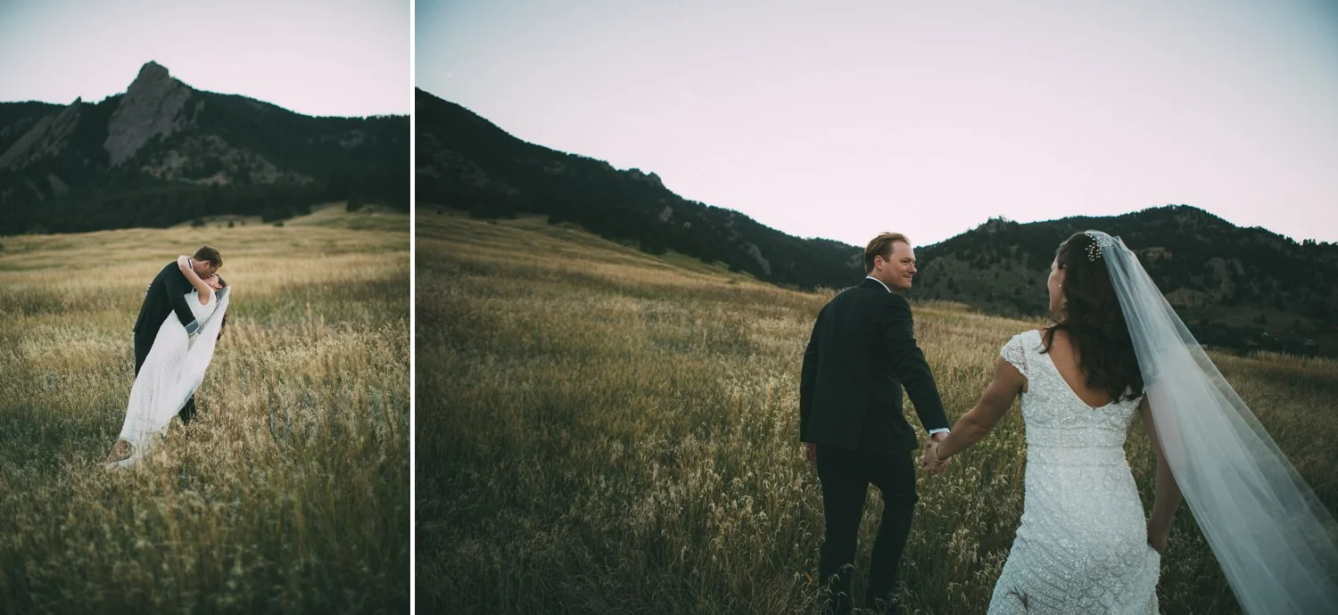 bride and groom in a meadow in the mountains boulder colorado 4