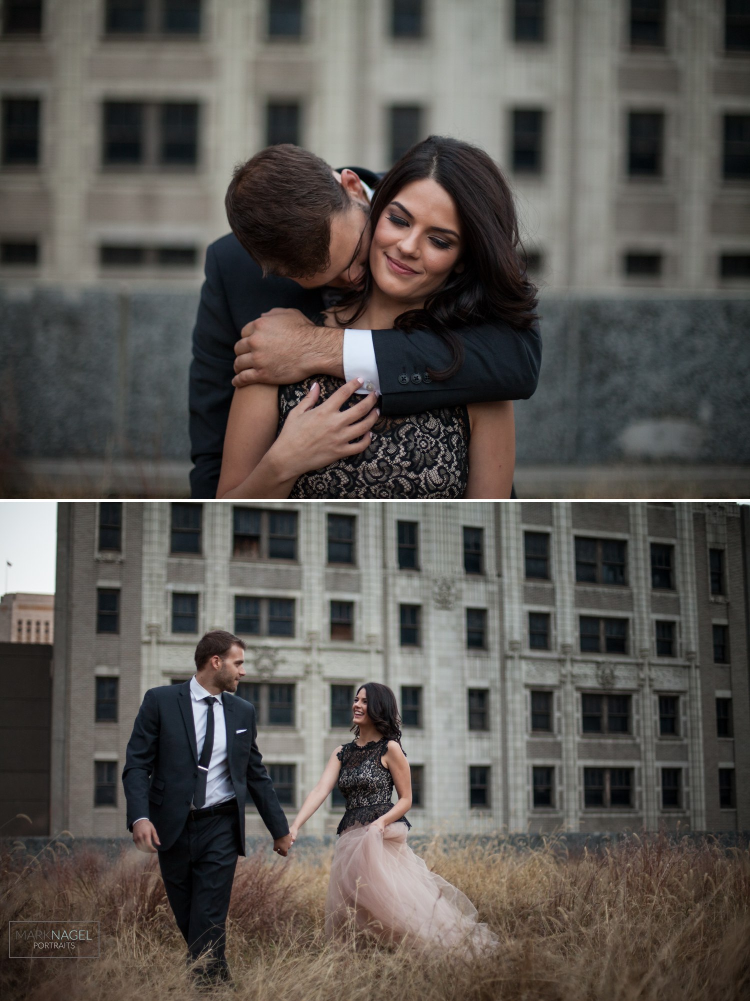 rooftop engagement photo session