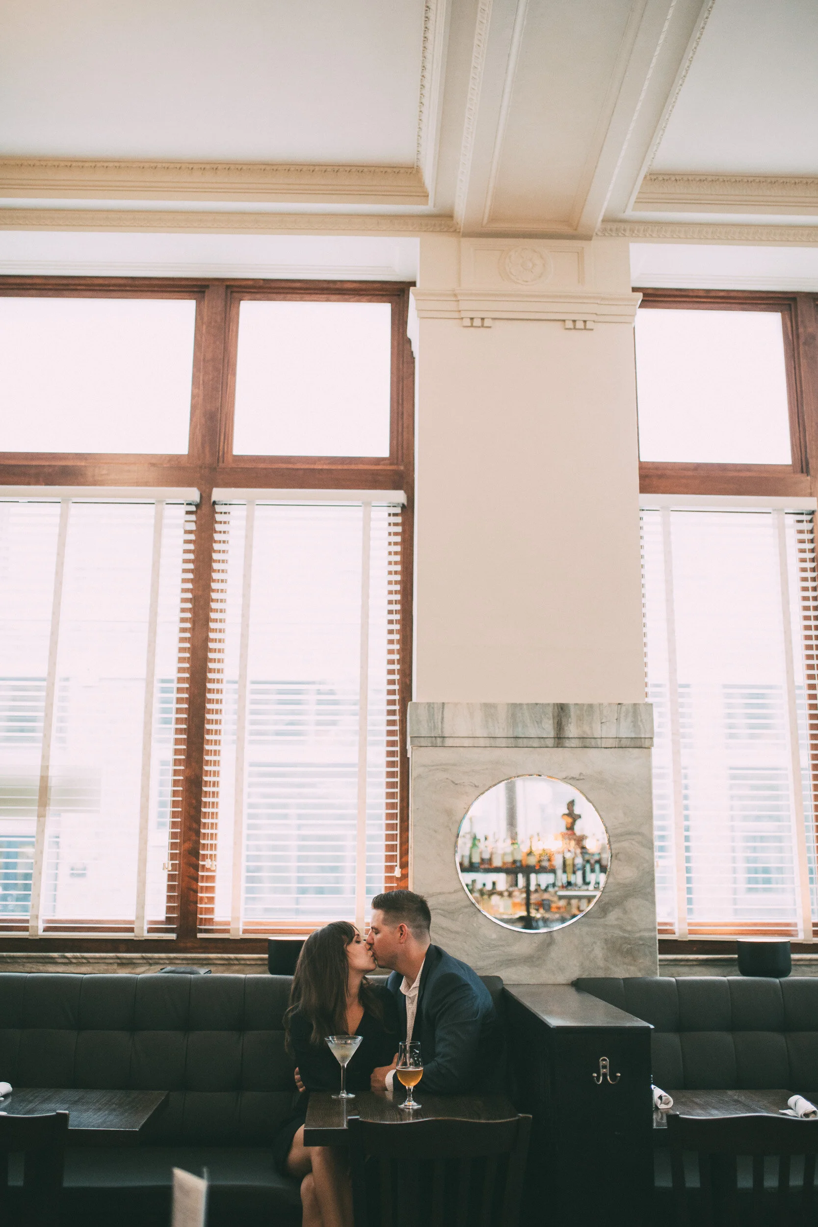 nagel portraits engagement session in kansas city bar