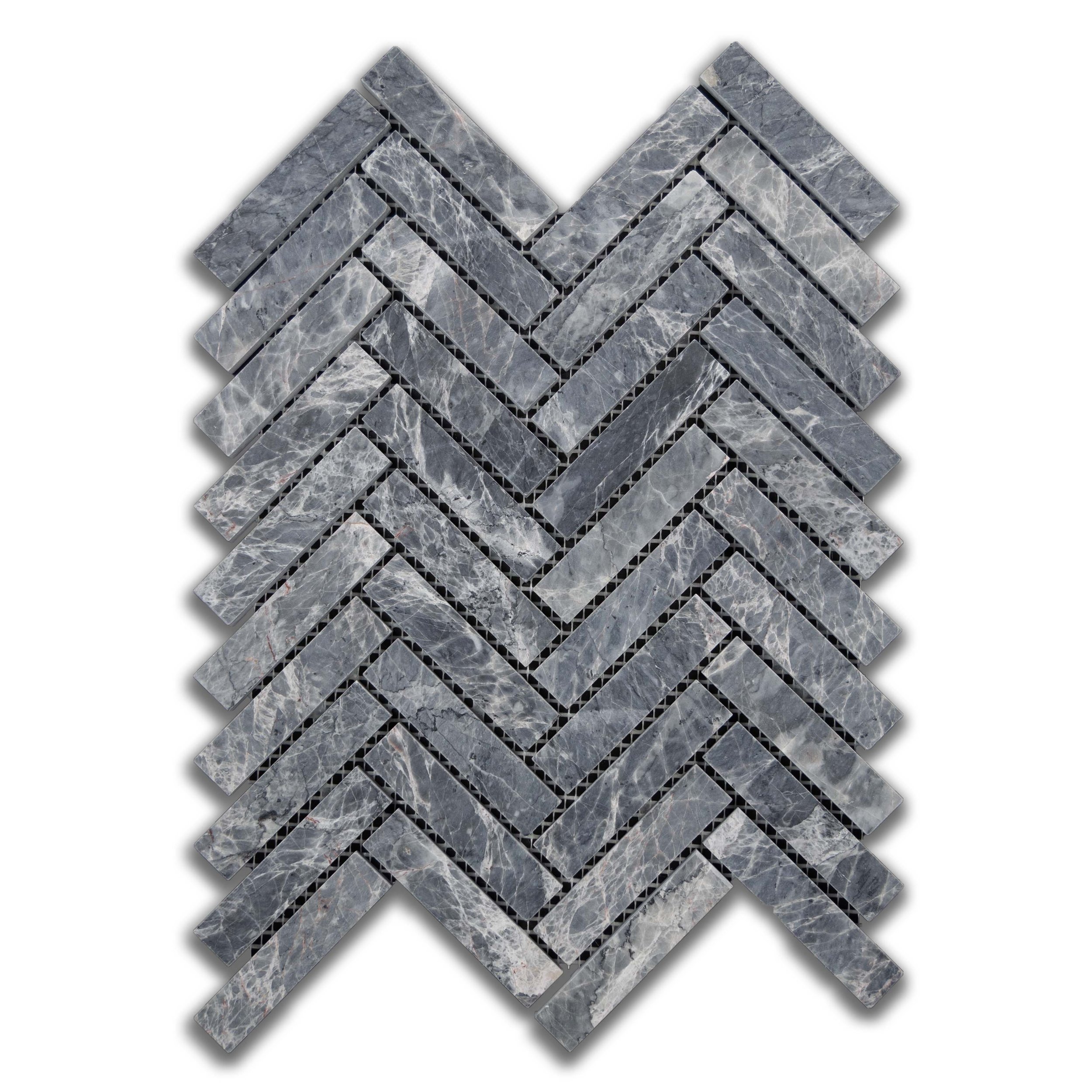 Riviera Gray Herringbone Mosaic