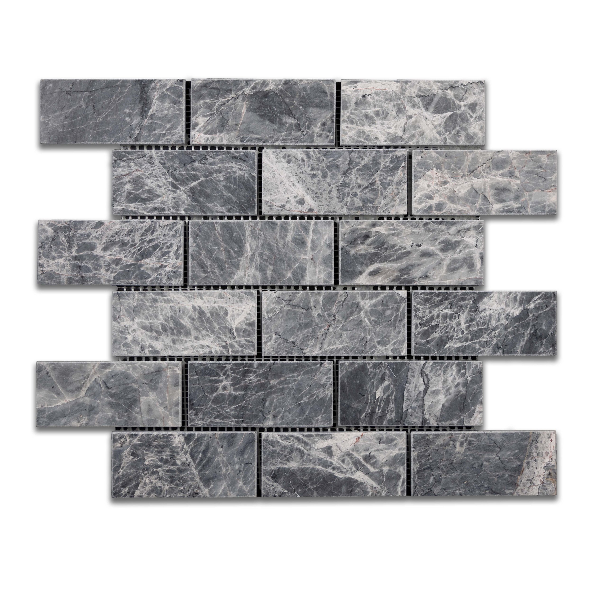 Riviera Gray 2"x4" Brick Mosaic