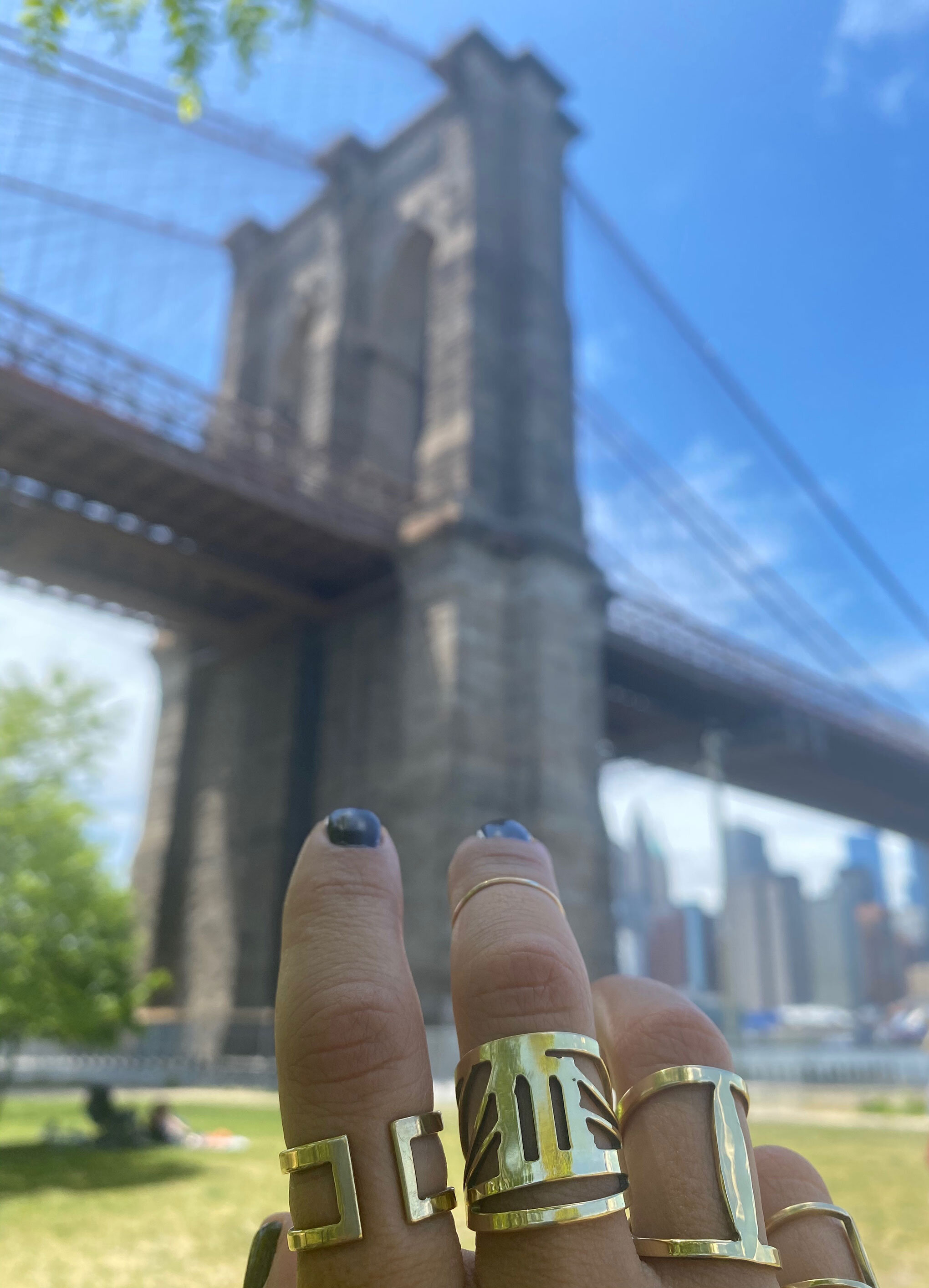 Brooklyn Bridge Ring in Yellow, Rose or White Gold