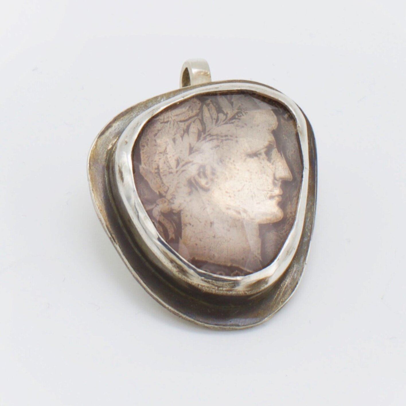 Rose Quartz Coin Pendant