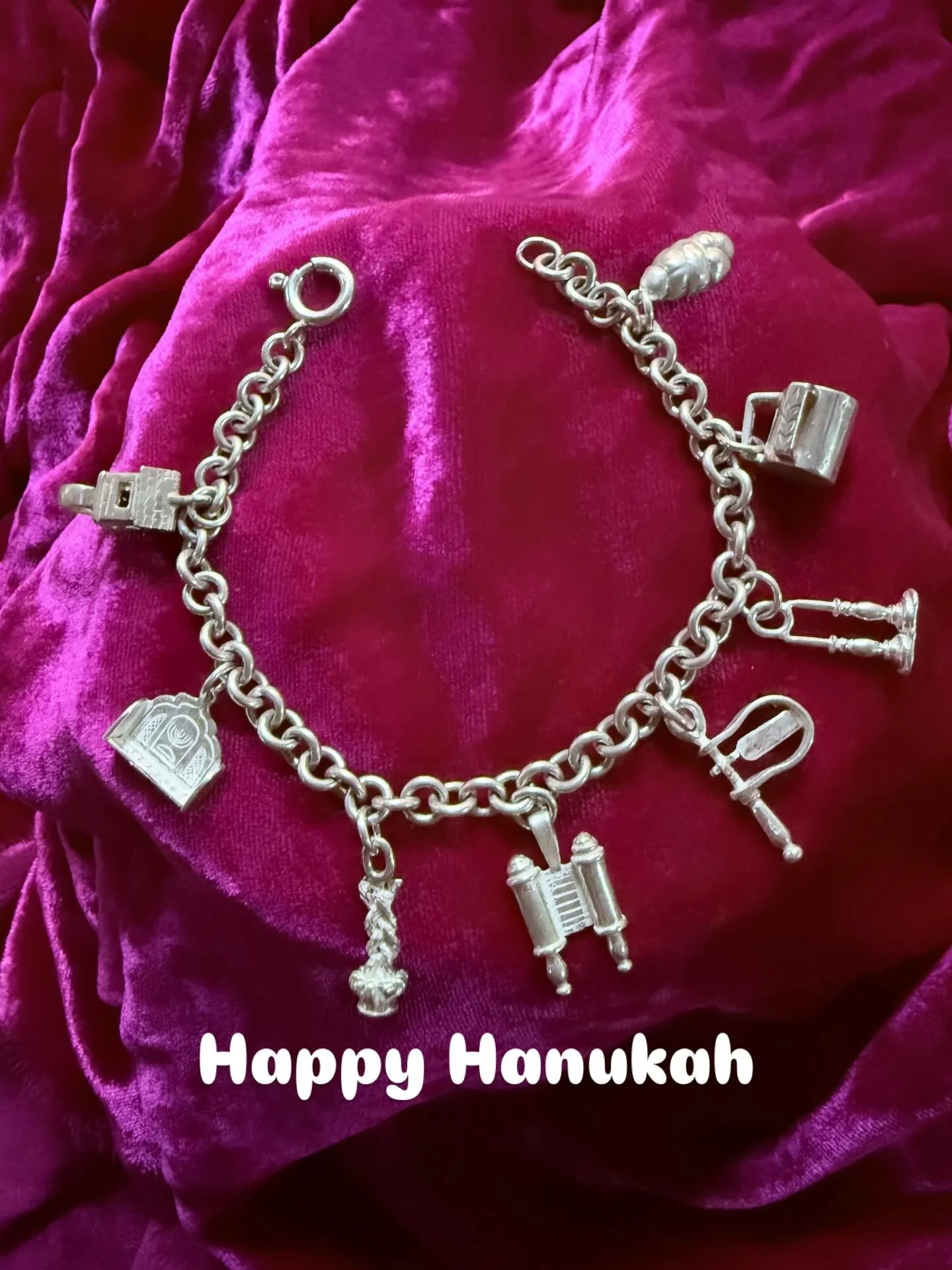 May this Festival of Lights bring Peace and Miracles 🔥

Sterling silver holiday charm bracelet - one of a kind - DM for details