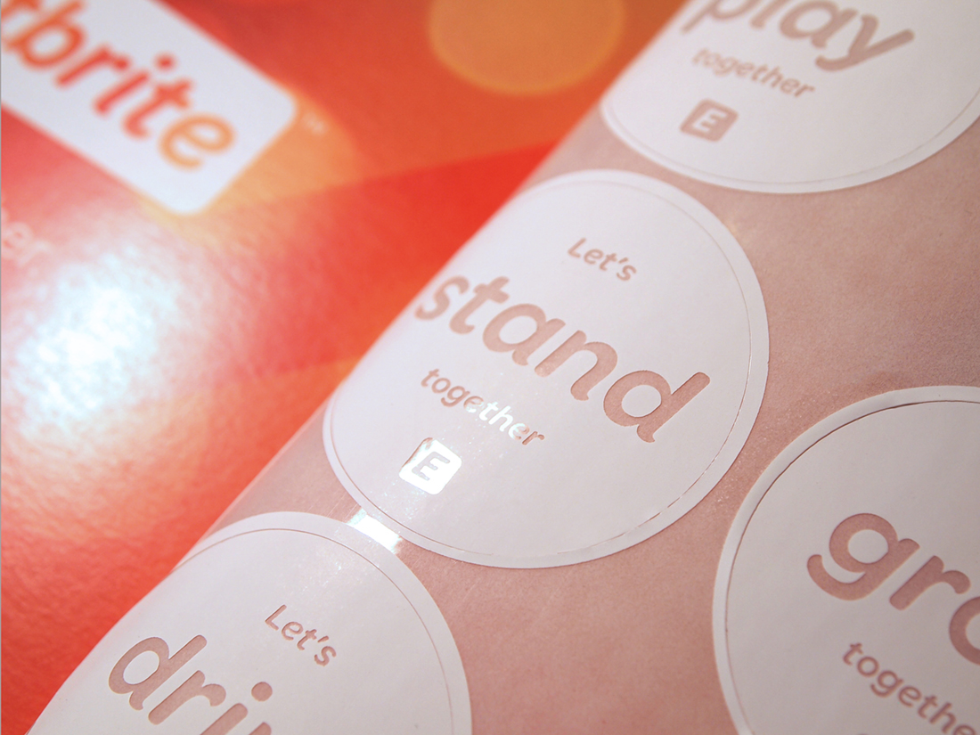 White foil stickers