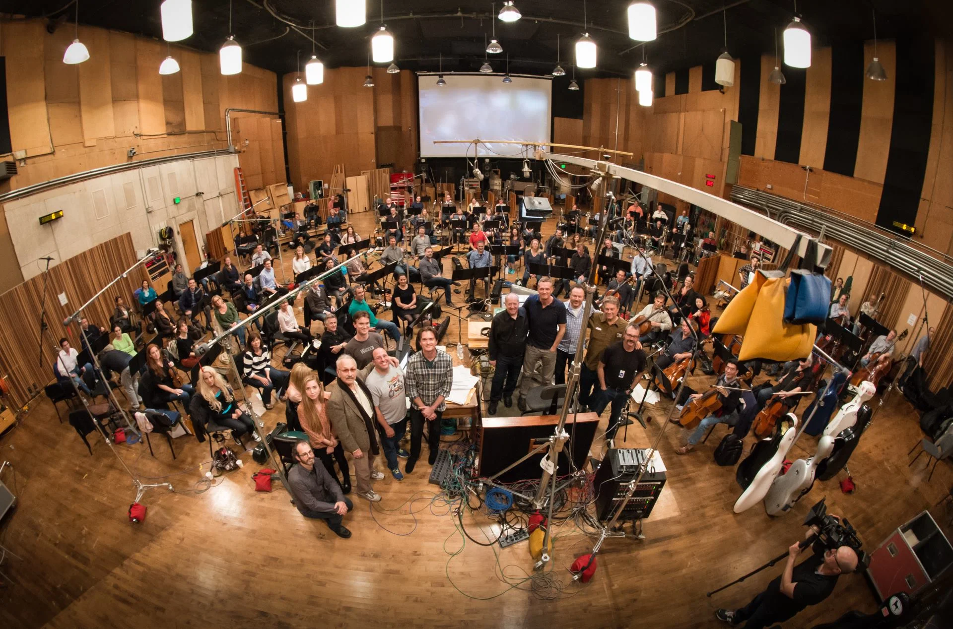 The orchestra from X-Men: Days of Future Past at the Alfred Newman Scoring Stage at Fox Studios. Photograph by Larry Mah.