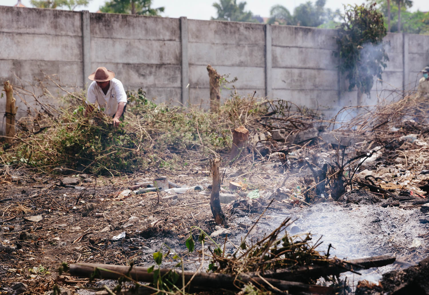 Trash fires like this are a common sight (and smell) in empty lots as new buildings are popping up everywhere around Seminyak.