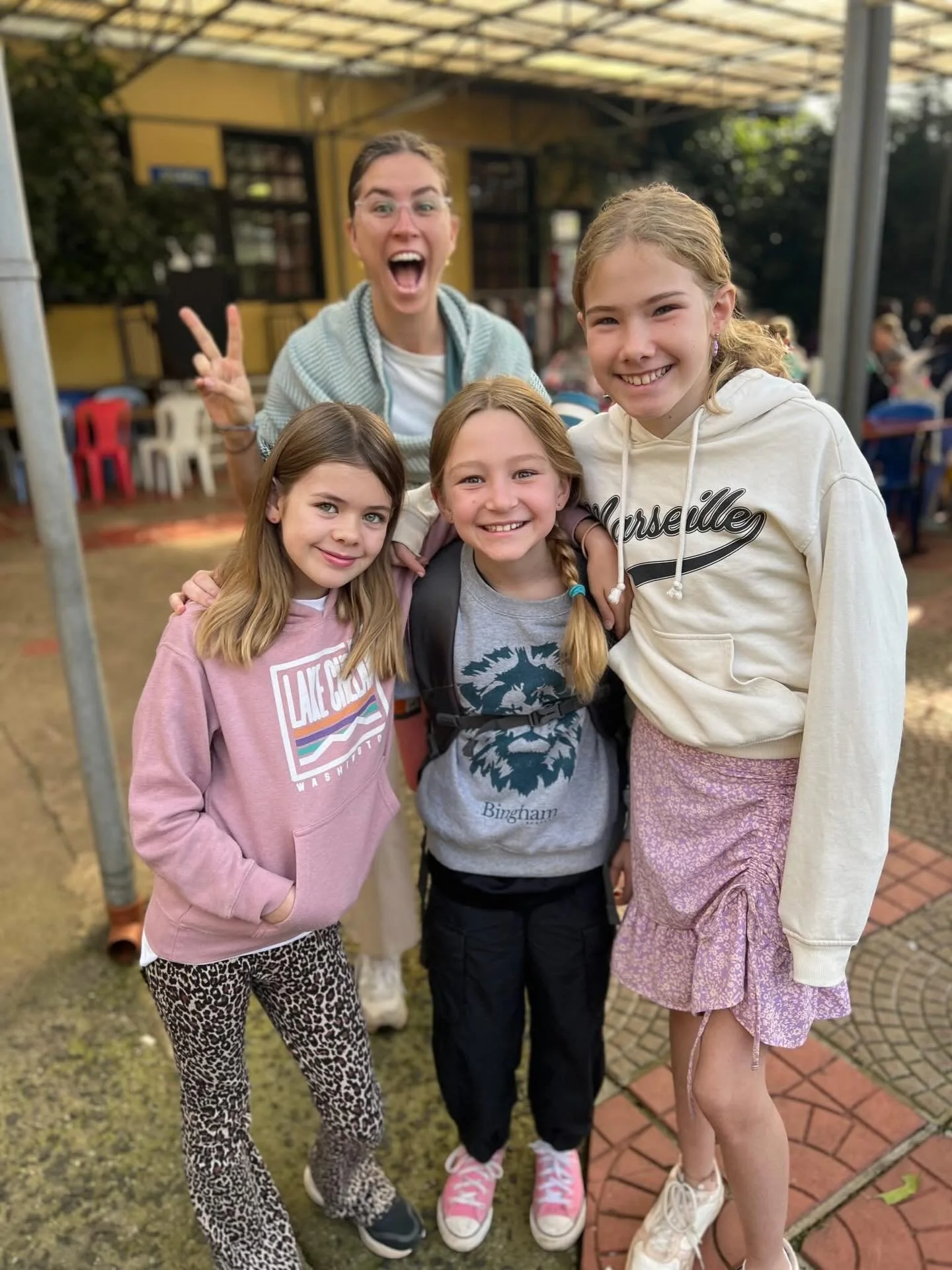 Sharing smiles and a little peace to brighten the day! We love these joyful moments in our elementary community