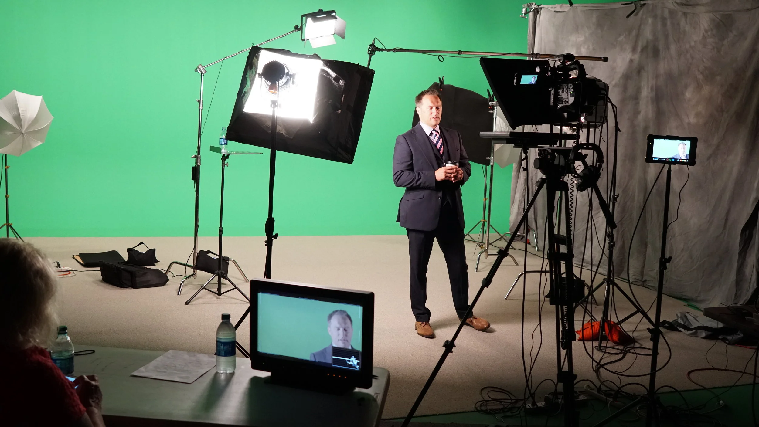 In studio filming with a representative of Concordia Seminary
