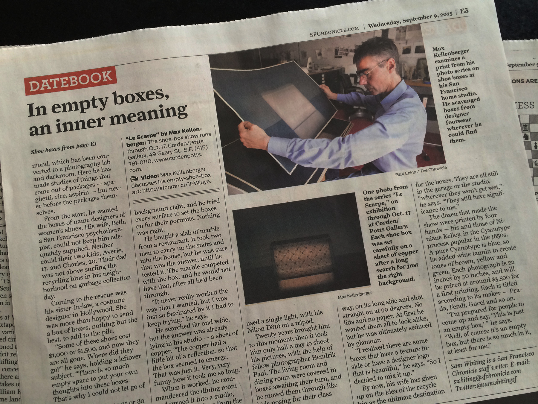 SF Chronicle - Article by Sam Whiting - Photos Paul Chinn