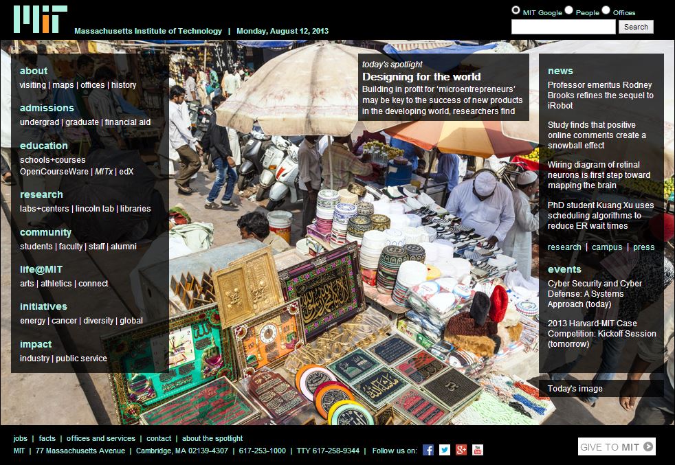 Designing for MicroEntrepreneurship by Jesse Austin-Breneman and Maria Yang featured on MIT homepage, August 2013.