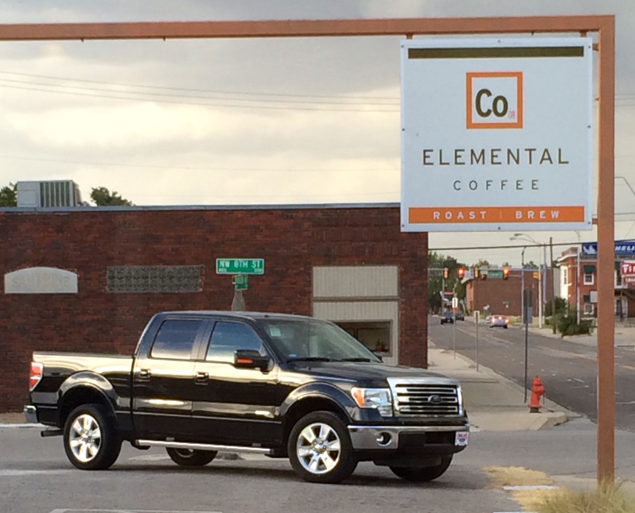 There she is: Our Black Beauty. We stopped by Elemental for a celebratory cup of coffee