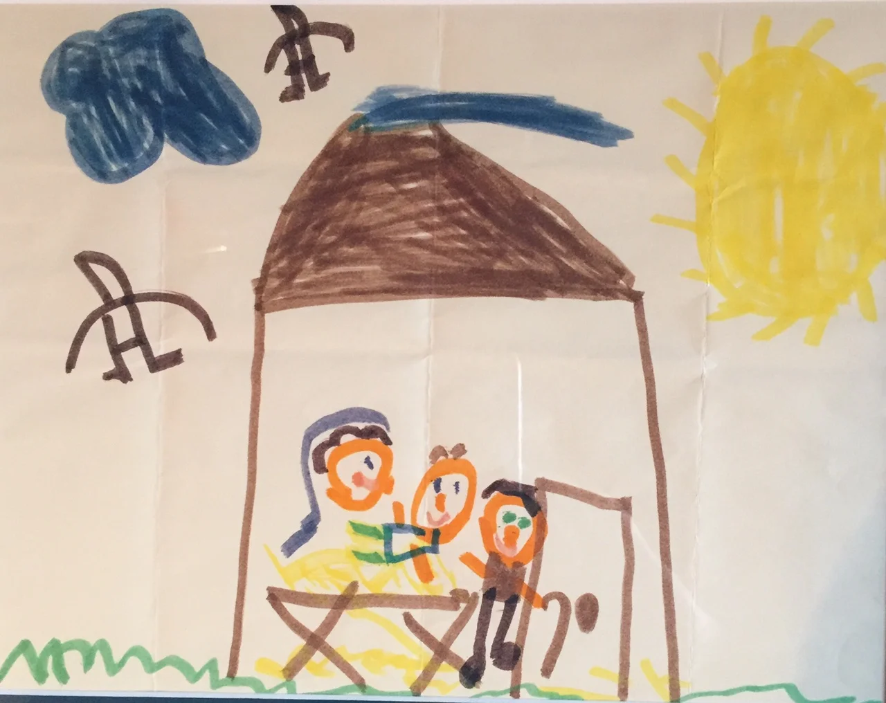 Marker Rendering of The Nativity by Corey Lee Fuller (at a much younger age)