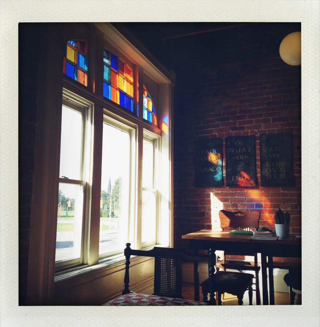 The view from “my” spot on “my” couch at Honor & Folly