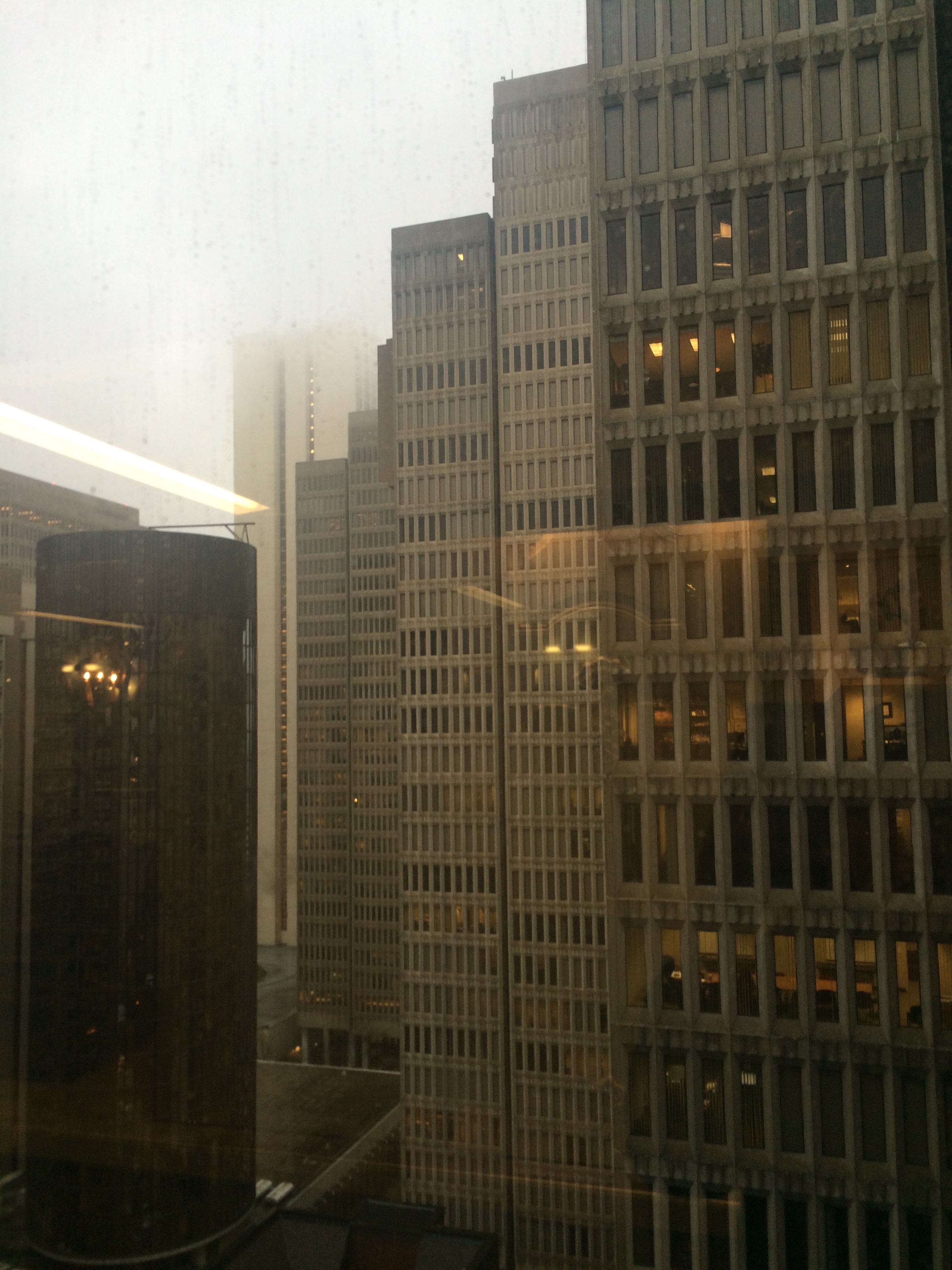 Not so bad to be indoors on a dreary, foggy day.