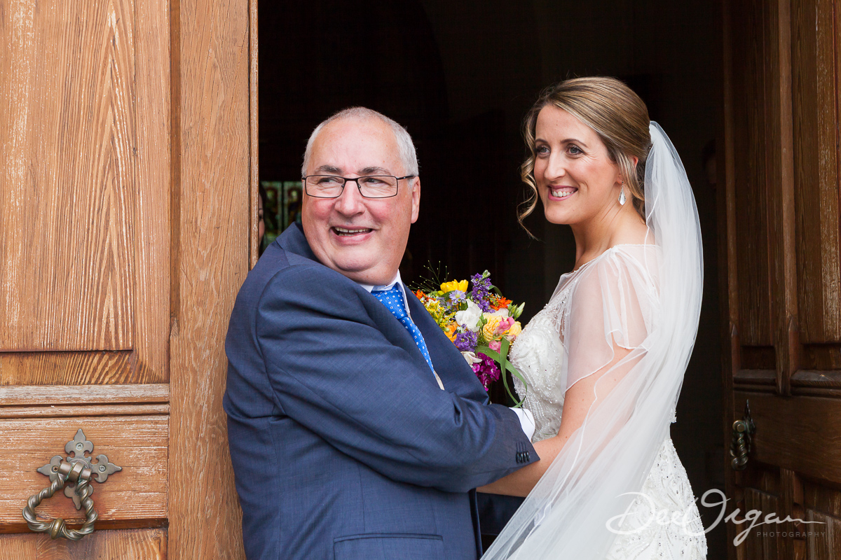 Here's Eimear with her dad happy and relaxed before walking up the aisle to marry her soulmate.