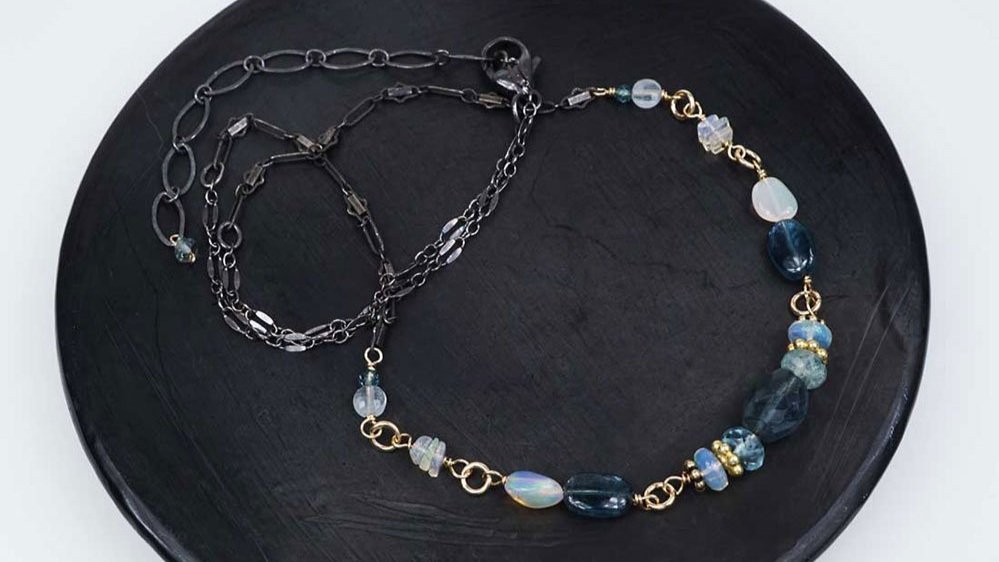 Pyrite bead chain necklace — Calliope Jewelry