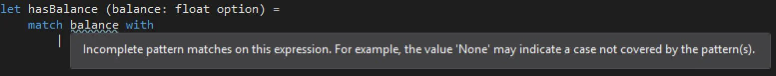 Pattern match warning. 