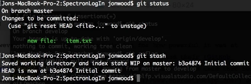  Stash newly tracked file 