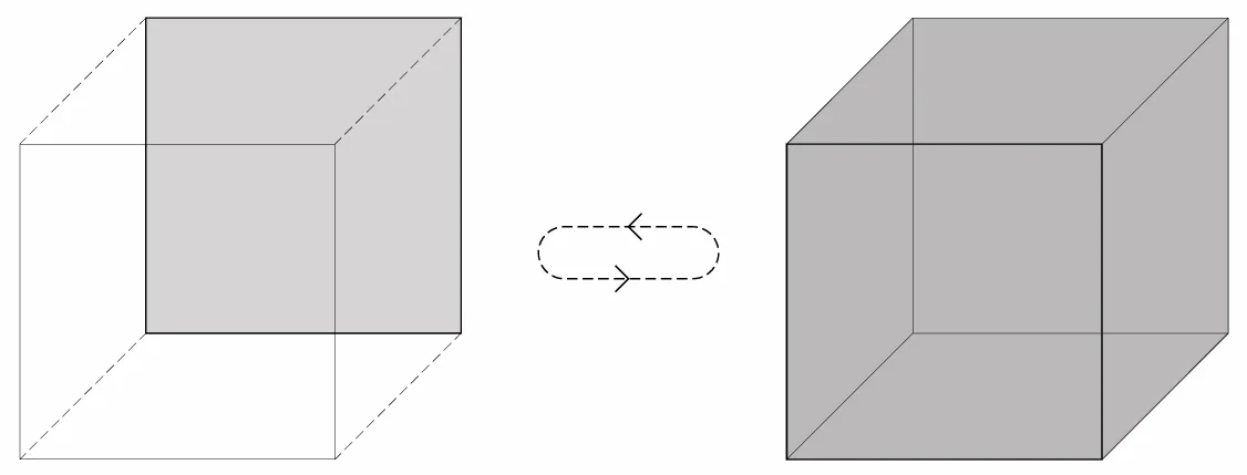 2D plane capturing words as static text vs. 3D space "full of" dynamic words 