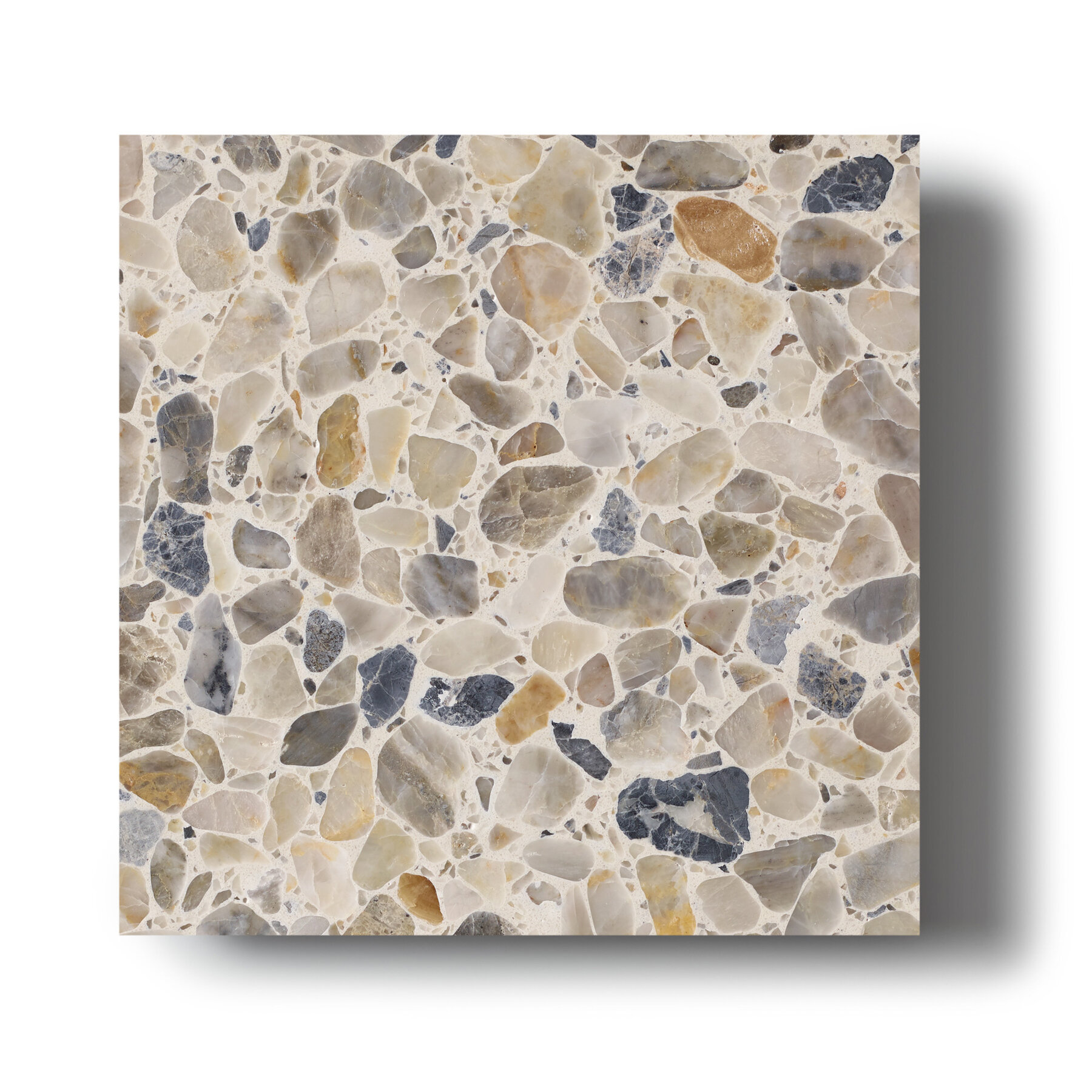Sample of Fibonacci Sunbaker terrazzo tile