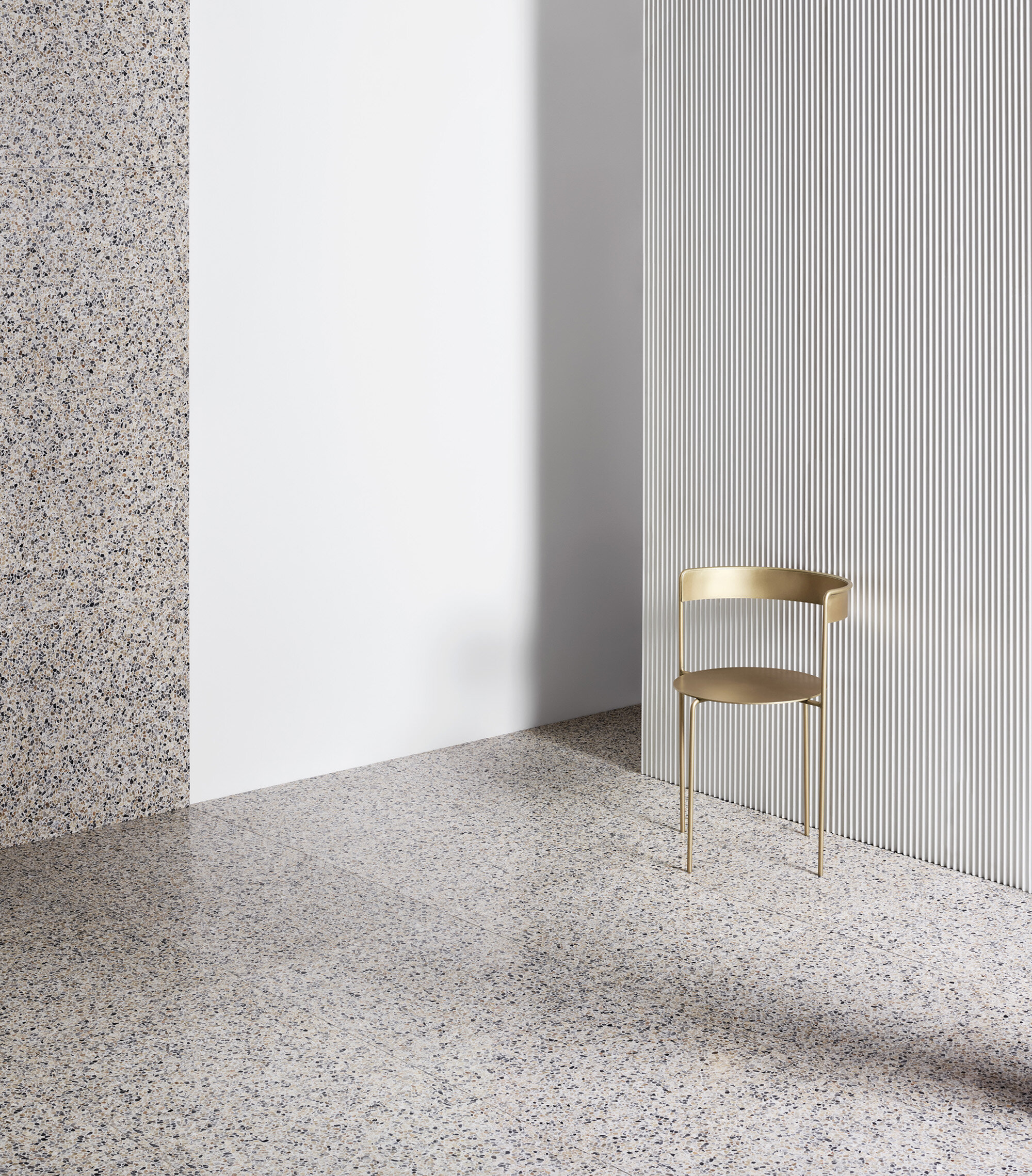 Room tiled in Fibonacci Sunbaker terrazzo