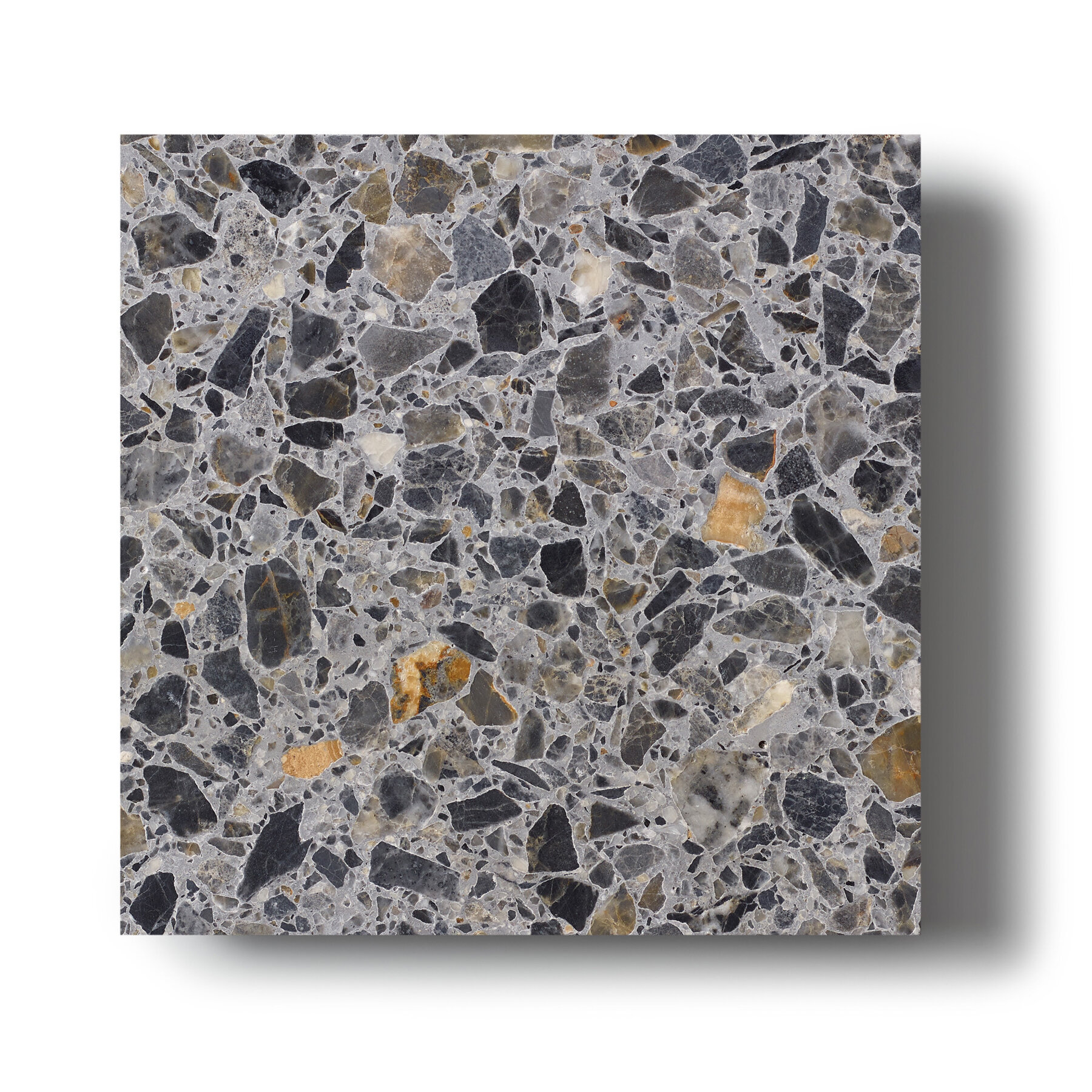 Sample of Fibonacci Eventide terrazzo tile