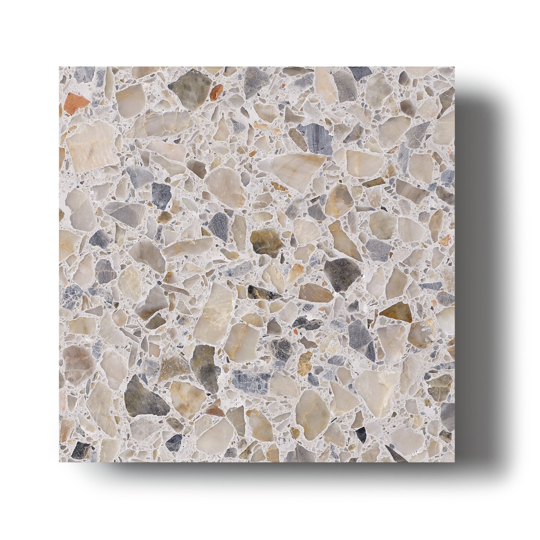 Sample of Fibonacci Naturaliste terrazzo tile