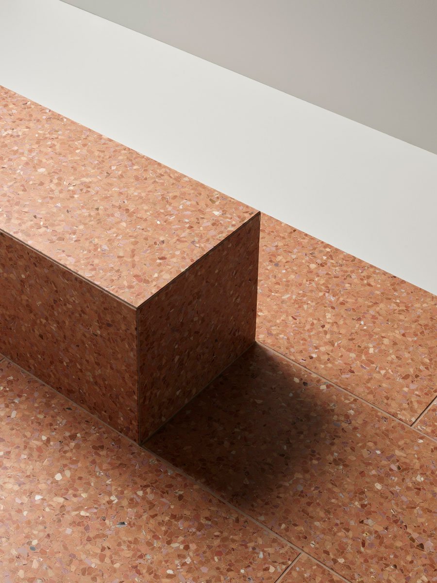 Fibonacci Not Terracotta terrazzo in various applications
