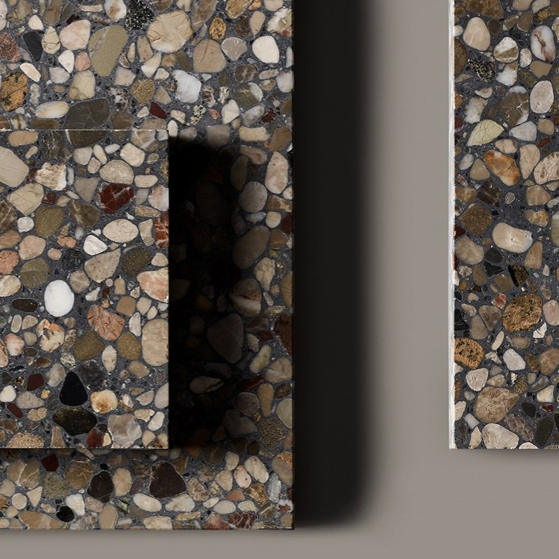 Various shapes of Fibonacci Road Trip terrazzo