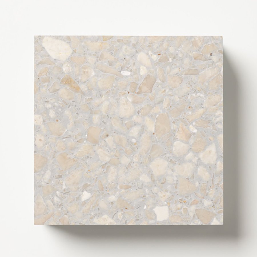 Sample of Fibonacci Husk terrazzo tile